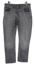 Nudie Stone Grey Jeans Uomo W32 L31 Baffi Bottoni Grigio Affusolato Fit Casual