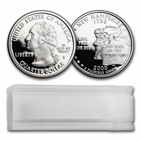 2000-S New Hampshire Statehood Quarter 40-Coin Roll Prf (Silver) - SKU#40858 Cover