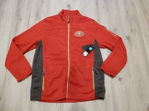 NFL Team Apparel San Francisco 49ers Red Full Zip Sweater Activewear Embroidered - Picture 1 of 13
