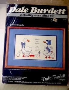 Dale Burdett Country Cross Stitch Kit Goose Family Bless Our Home 12.5 x 7.5 NIP - Picture 1 of 3