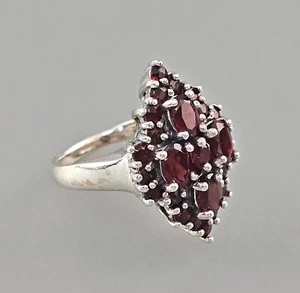 9923599-d Ring 925er Silber Granat Gr.56 vintage - Picture 1 of 4