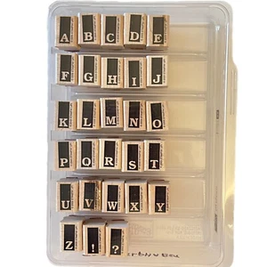 Stampin' Up! TAG ALPHABET Gummistempelset / 28 Holzmontierungen leicht bis nicht benutzt - Bild 1 von 3