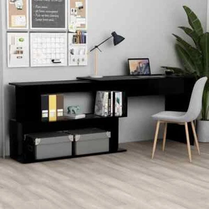 vidaXL Corner Wood Computer Table Home Study Desk Furniture Laptop Workstation - Picture 1 of 7