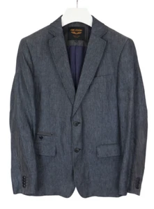 Pme Legend Navy Blazer Herren Groß Einreihig Leinen Mischung Geknöpft - Bild 1 von 11