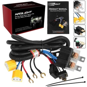 Kaslight 1Set 2 Headlight Wiring Harness H4 Relay Harness H6054 Led He - Picture 1 of 5