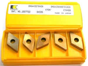 Lot of 5 Kennametal DNGA432T0420 KY4400 Ceramic Kenloc TiN Coat Turning Inserts  - Picture 1 of 1