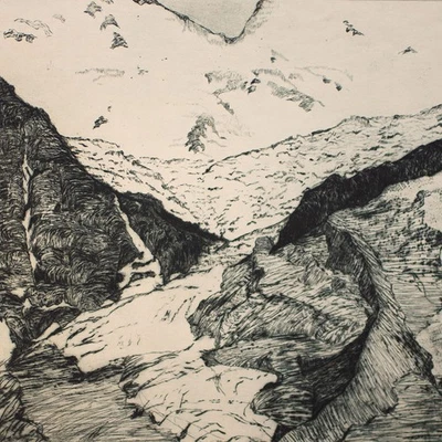 Meta Cohen Hendel Landschaft Radierung Original signiert nummeriert Monogramm - Bild 1 von 4