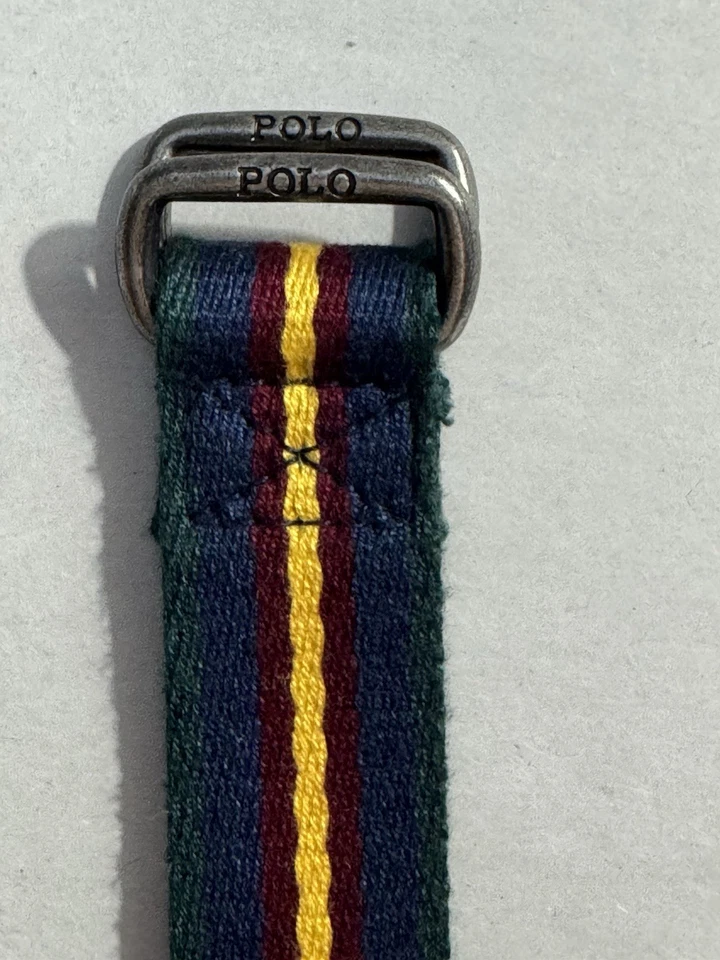 Polo Ralph Lauren Niños Cinturón Ajustable Verde/Azul Marino/Marrón/Amarillo 14” Diámetro Usado en Excelente Condición Foto 1 de 2