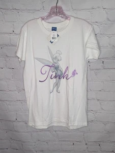 Vintage Disney Damen Tink Tinker Bell Weiß Kurzarm T-Shirt Gr. S Neu mit Etikett - Bild 1 von 6