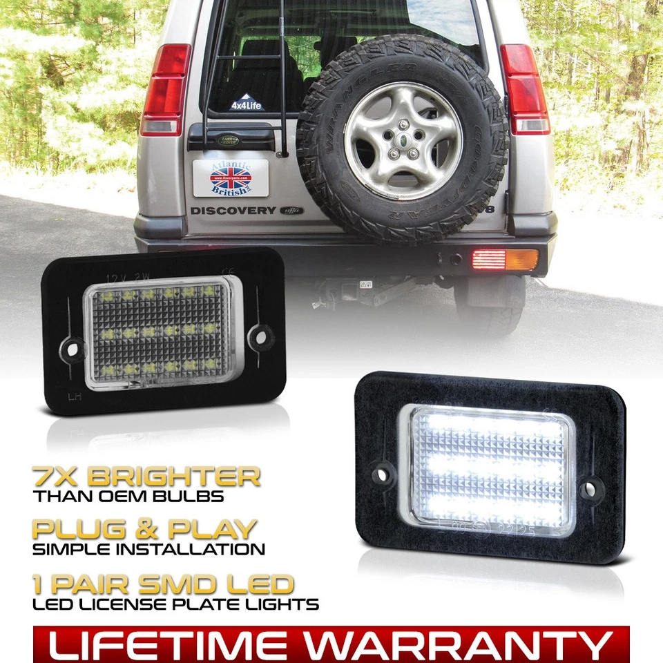 [BRIGHT WHITE] LED License Plate Light Tag Lamp 98-04 Land Rover Discovery L318 Foto 1 de 4