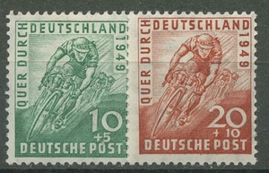 Bizone 1949 carrera ciclista: transversal por Alemania 106/07 con pliegue - Imagen 1 de 1