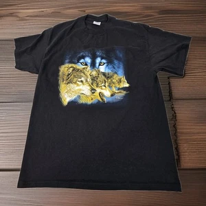 Camiseta De Colección Y2K Delta Find 9 Wolves Para Hombre L Negra Estampado Gráfico Manga Corta - Imagen 1 de 10