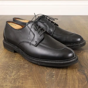 Allen Edmonds ASHTON 10.5 E pelle di vitello nera punta divisa suola in gomma derby - Foto 1 di 9