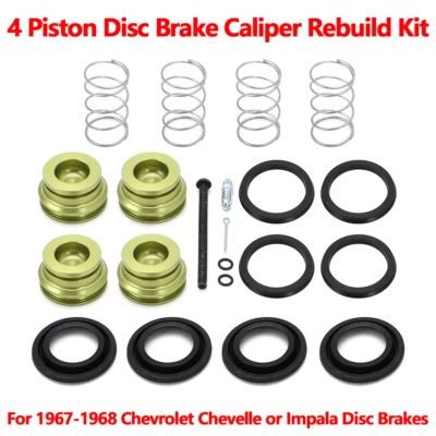 Kit de reconstrucción de pinza de freno de disco de 4 pistones Chevelle Impala 1967-1968 Foto 1 de 4