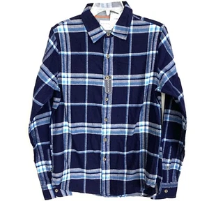 Hudson And Barrow Mountain Flannel Shirt Size Small Blue Plaid Button Up NEW Z1 - Picture 1 of 8