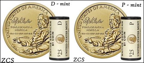 2022 P&D Sacagawea Native American Indian Ely Parker Sacagawea Dollar Coins Cover