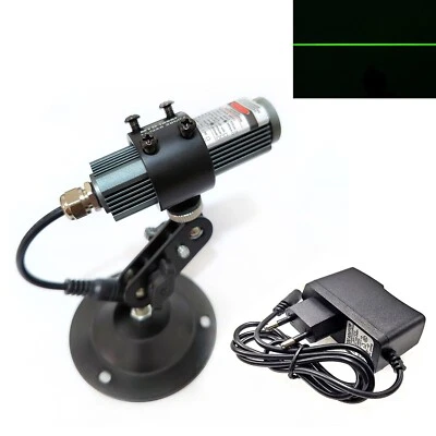 Módulo detector de diodos láser de línea verde 532nm 50mW con adaptador de 5V + soporte 25x75mm - Imagen 1 de 4