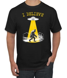 I Believe UFO Sasquatch Men T-Shirt - Picture 1 of 28