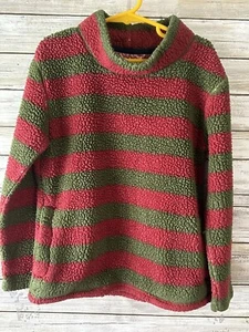 Usado en Excelente Condición Mini Boden Rojo Verde Rayas Malvavisco Polar Pullover TALLA 5 6 Sherpa J144 - Imagen 1 de 3