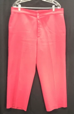 Calça feminina vintage Levis poliéster anos 70 rosa cintura alta Grandmacore - Imagem 1 de 4