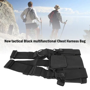 Tactical Multifunctional Chest Harness Bag for Field Operations Radio Black - Zdjęcie 1 z 11