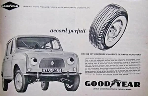 PUBLICITÉ DE PRESSE 1962 R4 GOOD YEAR RENAULT 4 ACCORD PARFAIT - ADVERTISING - Picture 1 of 1
