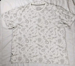 Marc Ecko Men's Priate Skull Tattoo Allover Print Graphic T-Shirt Size XL White - Picture 1 of 13