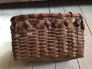 Native American Basket~ANTIQUE~Northeast Indian~Porcupine Twists~SQUARE~10”x10” - Picture 1 of 12