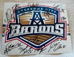2012-/13 OKC Barons Team Auto Photo w/ Jonathan Cheechoo Edmonto Oilers - Picture 1 of 1
