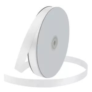 5/8" x 100 Yards White Polyester Satin Ribbon for Crafts Bows Wedding Decor - Picture 1 of 4