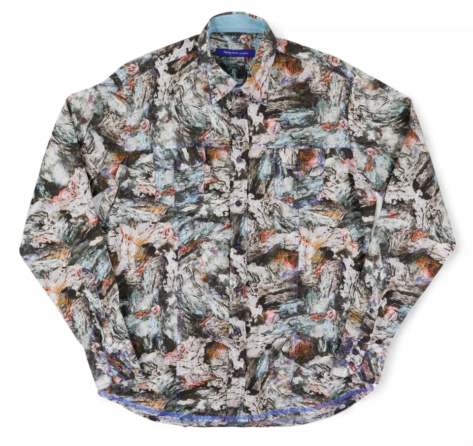 Camisa de manga larga Georg Roth para hombre grande multicolor estampado abstracto abotonada Foto 1 de 4