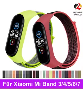 Nylon Ersatz Armband für Xiaomi Mi Band 4 5 6 7 Sport Fitness Klettverschluss - Bild 1 von 17