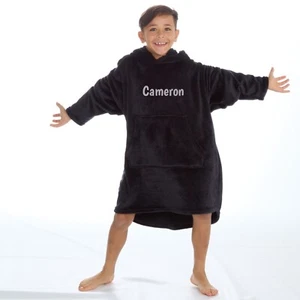 Personalised Boys Oversized Hoodie Hoody Plush Fleece One Size Fits 8-13 Years - Picture 1 of 18