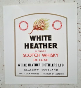 Etichetta da Collezione Originale Vintage White Heather Blended Scotch Whisky - Picture 1 of 1