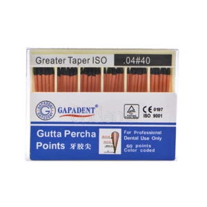 60X Dental Gutta Percha Points .04 Taper 40# Black Label Color Coded 60Pcs/Box - Picture 1 of 10