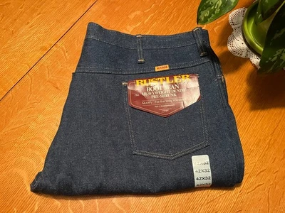 VINTAGE USA RUSTLER  HEVYWEIGHT DENIM BOOTCUT JEANS NWT 40 X 32 VERY NICE! - Image 1 of 4