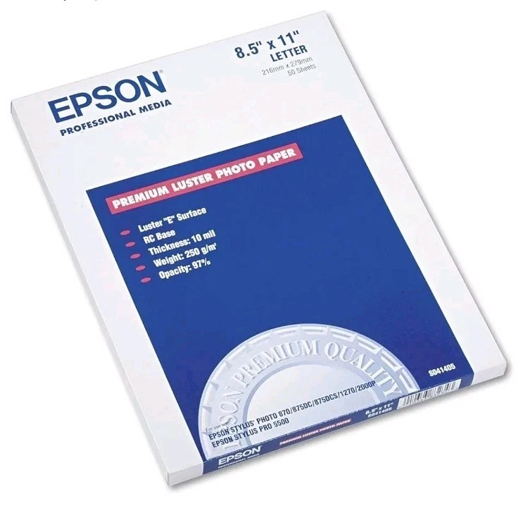 EPSON Professional Photo Paper S041405 50 Sheets 8.5x11 Premium Luster - Image 1 of 1