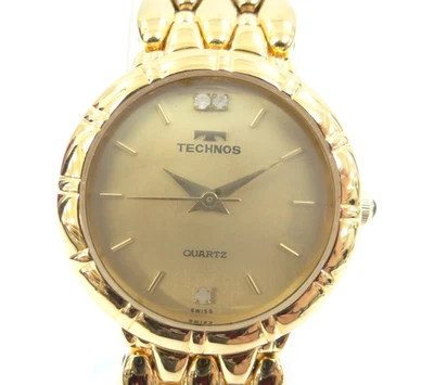 TECHNOS Quartz Ladies Watch Gold Dial TE-9295 Battery Replaced 16220150800 2 - Image 1 of 4