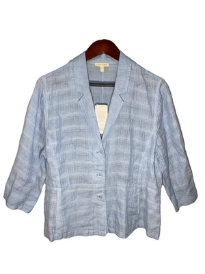 NWT Eileen Fisher Organic Linen Blazer Jacket XL Sustainable Coastal Office - Image 1 of 4