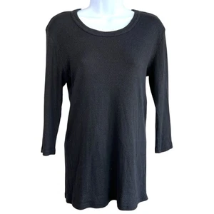 Michael Stars for Anthropologie Shine Tee Black Size Medium Large Staple Capsule - Picture 1 of 7
