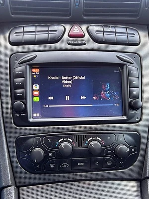 Car Stereo Radio For Mercedes Benz C-Class W203 CLK W209 Android Auto Carplay FM - Image 1 of 4