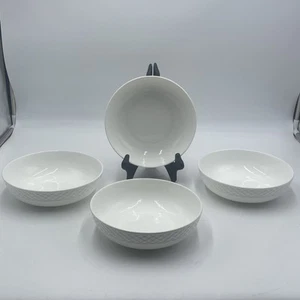 Mikasa Trellis Chip Resistant Set of 4 Pasta Bowls Set, 8-Inch, 24 Ounces,White - Picture 1 of 5