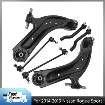 6pc Front Lower Control Arms Sway Bar Tie Rod for 2017-2019 Nissan Rogue Sport Foto 1 de 4
