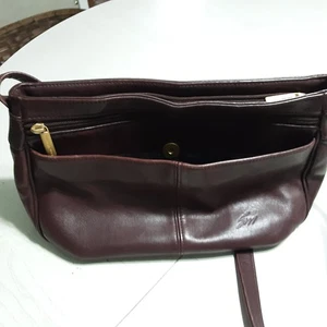 Stone Mountain Burgundy Leather Trifecta Organizer Crossbody Shoulder Handbag - Picture 1 of 15