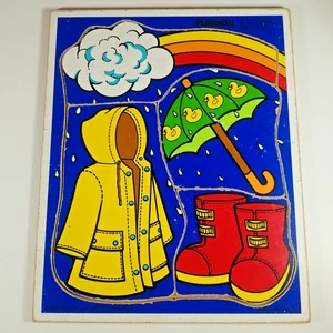 Vintage Playskool "Stormy Weather" 4 Piece Puzzle 180-15 Made in the U.S.A. 1986 - Picture 1 of 8