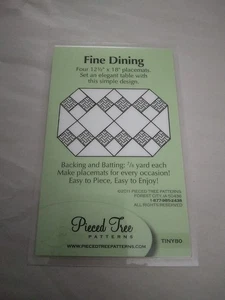 FINE DINING Quilted Placemats Pattern 2011 Pieced Tree Patterns Laminated - Picture 1 of 1