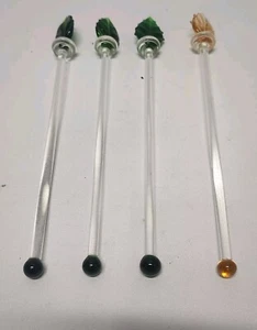 Swizzle Sticks Leaf Set Of 4 - Picture 1 of 5