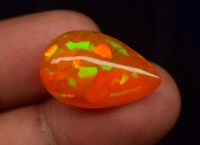 Ópalo de nido de abeja 9,60 ct increíble juego de colores, ópalo de nido de abeja natural pera naranja, Foto 1 de 4