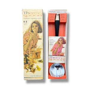 Vintage Thermo Spoon Combo Thermometer & Spoon Model 305 Black 1965 in Box - Picture 1 of 12
