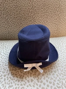 Gymboree NWT Navy Blue Bucket Hat With White Ribbon, Girl’s Sz Medium 7/8 - Picture 1 of 6